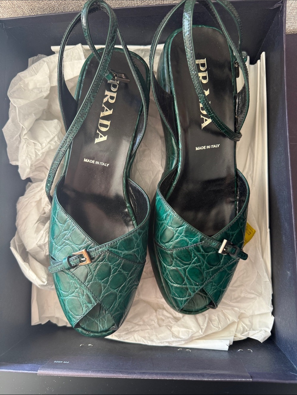Prada Dark Green wedges - Picture 5 of 6